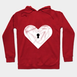 Cute Heart Valentines Day Vintage Distressed Red Hoodie